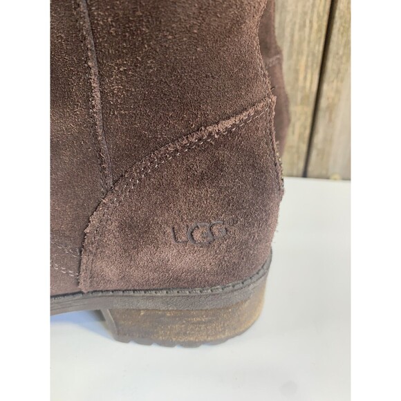 Women's UGG  1005434 Seldon Suede Leather Knee High Boots Brown 6.5 Stout - Picture 4 of 7